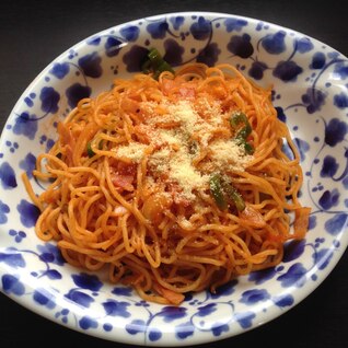 焼きそば麺でナポリタン